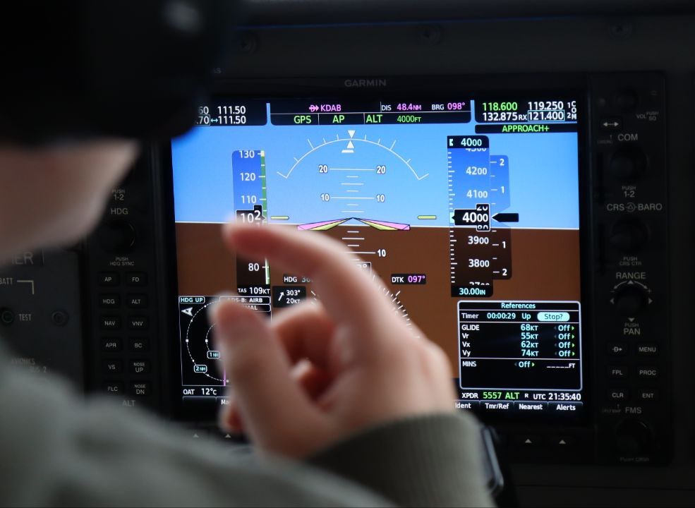 CFI looking at avionics